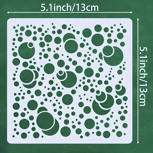 4PCS 5.1inch Circle Dot Pattern Stencil for DIY Painting on Wood Fabric Paper Wall Decor