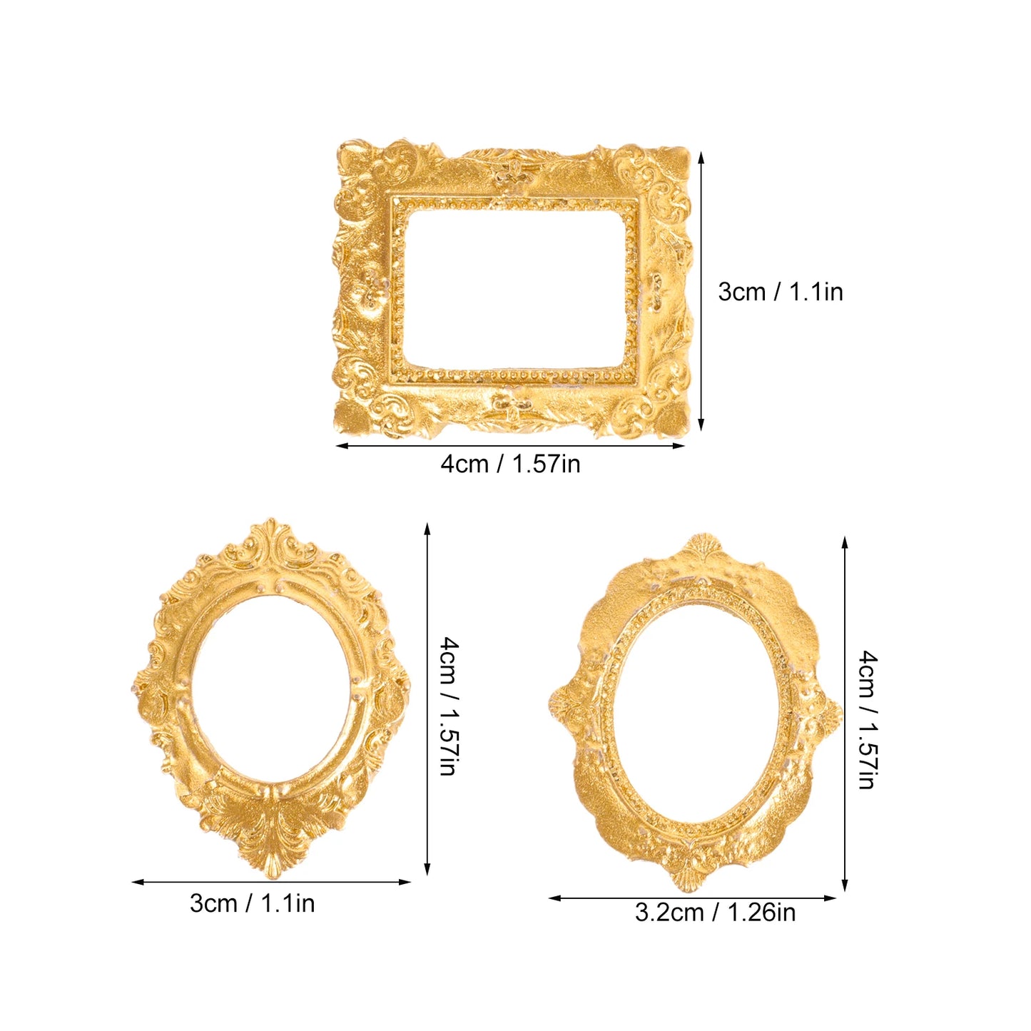 15Pcs Mini Photo Frame Crafts Simulation Picture Frame Decor Mini Picture Frame House Decorative Photo Ornament Dollhouse Diy