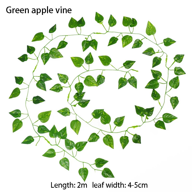 2/4/8/10M Artificial Ivy Leaves Garland Hanging Vines Fake Plants Outdoor Greenery Wall Decor Festival Garden Home Party Deco