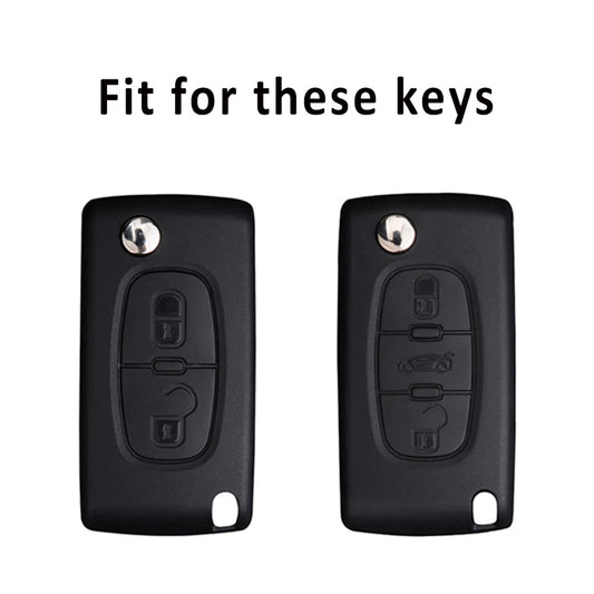For Peugeot 107 207 307 308 407 607 206 4007 3008 5008 For Citroen C2 C3 C4 C5 C6 C8 2/3 Buttons TPU Car Remote Key Case Cove