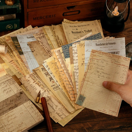 100 pcs Vintage material Diary Album background paper DIY decoration colored paper Scrapbooking Junk Journal Stationery Suppl