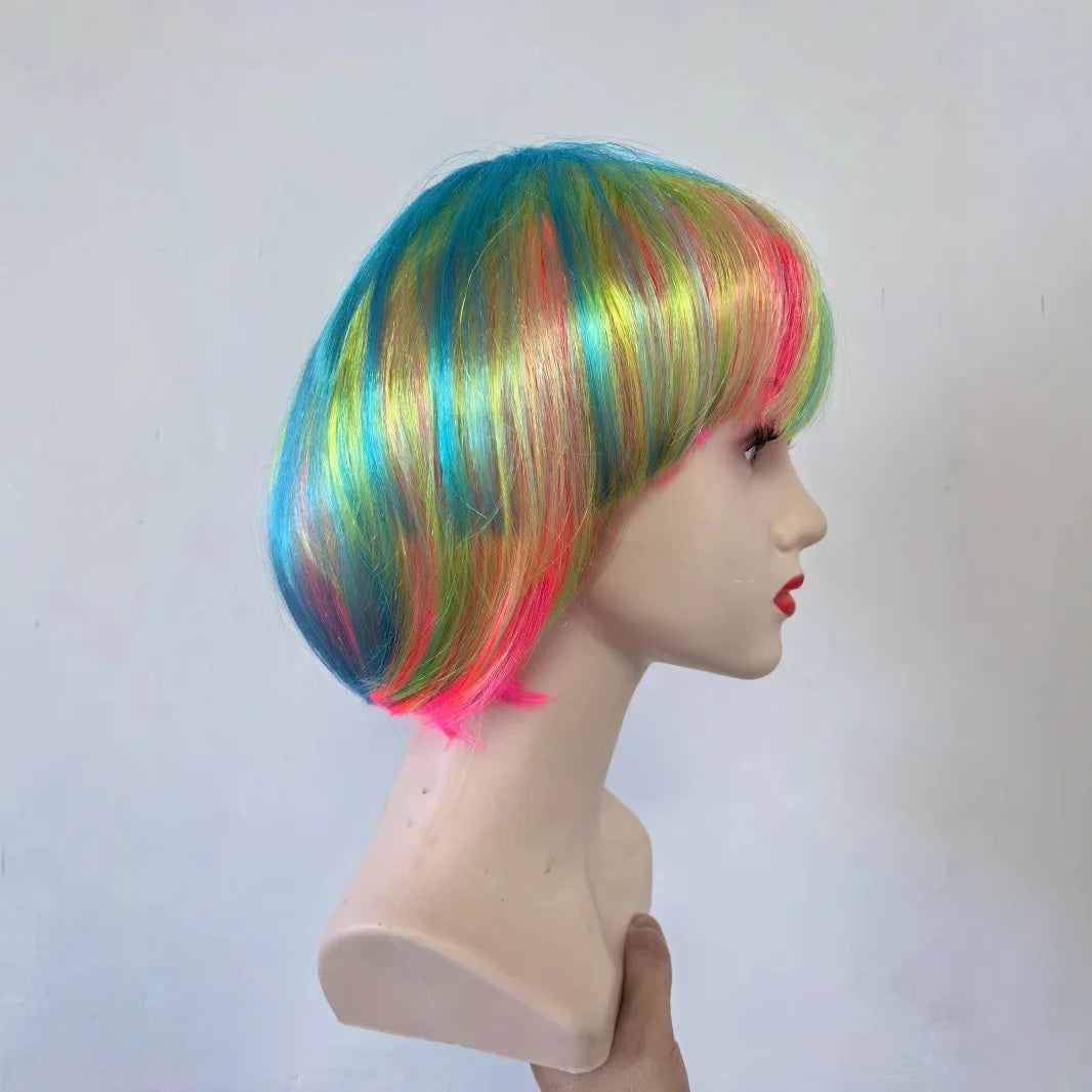 Bob Wig Pretty Women Short Bob Wigs Natural Fashion Halloween Cosplay Anime Wigs Cute Colored Synthetic Daily Party Xmas Wig