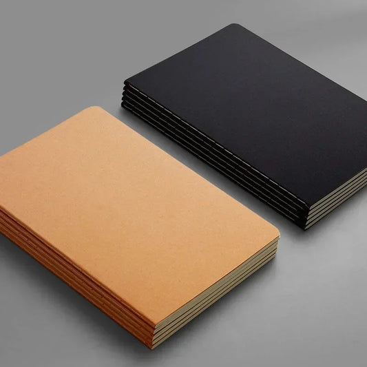 Notebook A5 Kraft Cover Vintage Diary Blank/grid/lined Stationery Planner Writing Paper for Students School Office Supplies