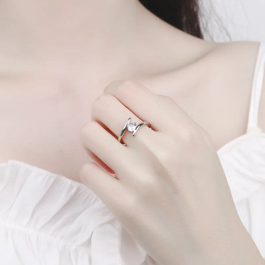 925 Sterling Silver Ring Simple Generous Zircon luxury For Women Rings Wedding Fine Jewelry Accessories Party Gift