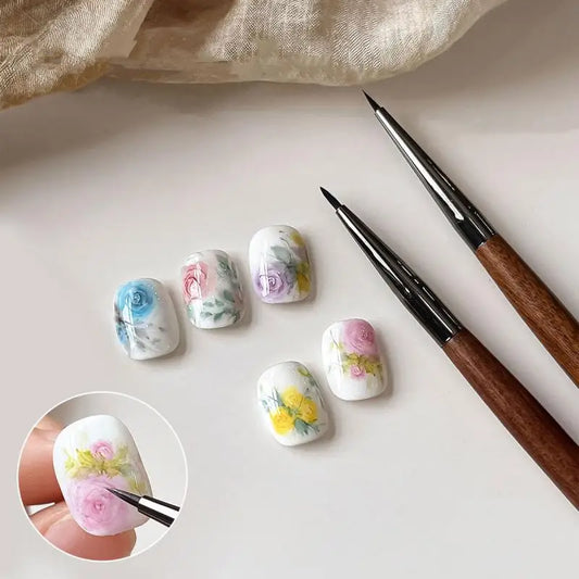 Professional Sandalwood Nail Glue Phototherapy Brush UV Gel Painting Pen Nail Art Liner Drawing Brush Manicure Brush Tool Sal