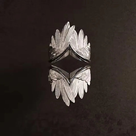 Retro Angel Wings Ring For Women Girls Punk Gothic Adjustable Open Ring Handmade Designer Jewelry Accessories Gift e783