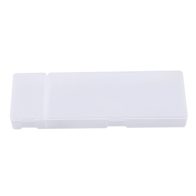 Pencil Cases School Office Simple Matte Transparent Plastic Box Frosted Pink Green White Pens Storage Stationery Supplies - L