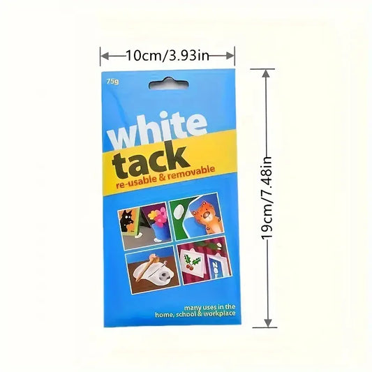White Tack Multipack: Reusable, Wall-Safe, Non-Toxic, Removable Sticky Adhesive Putty for Posters, Photo Frames, Decorations