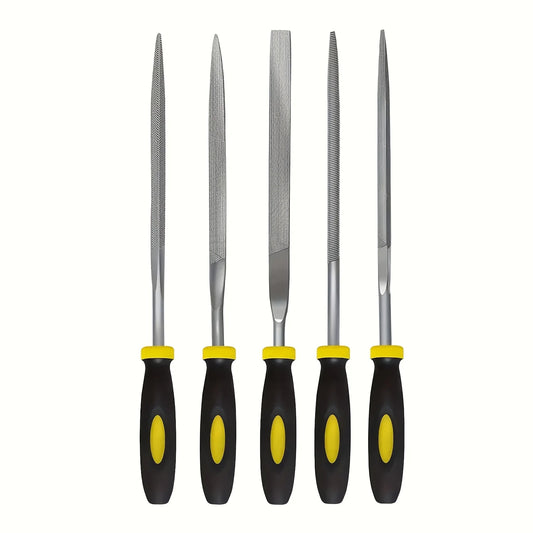 High-Carbon Steel Precise Needle File Set - Premium Kit with Non-Slip Ergonomic Handles, for Wood/Plastic/Model Filing