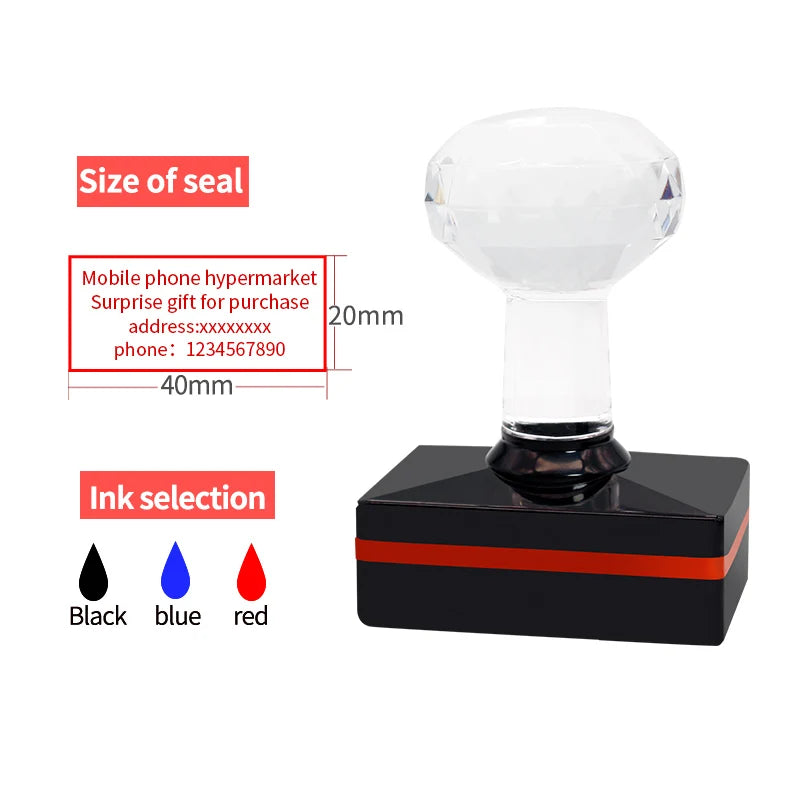 Personalized Logo Self inking Stamp Customized Photosensitive ink Stamp Your design picture - rectangle
