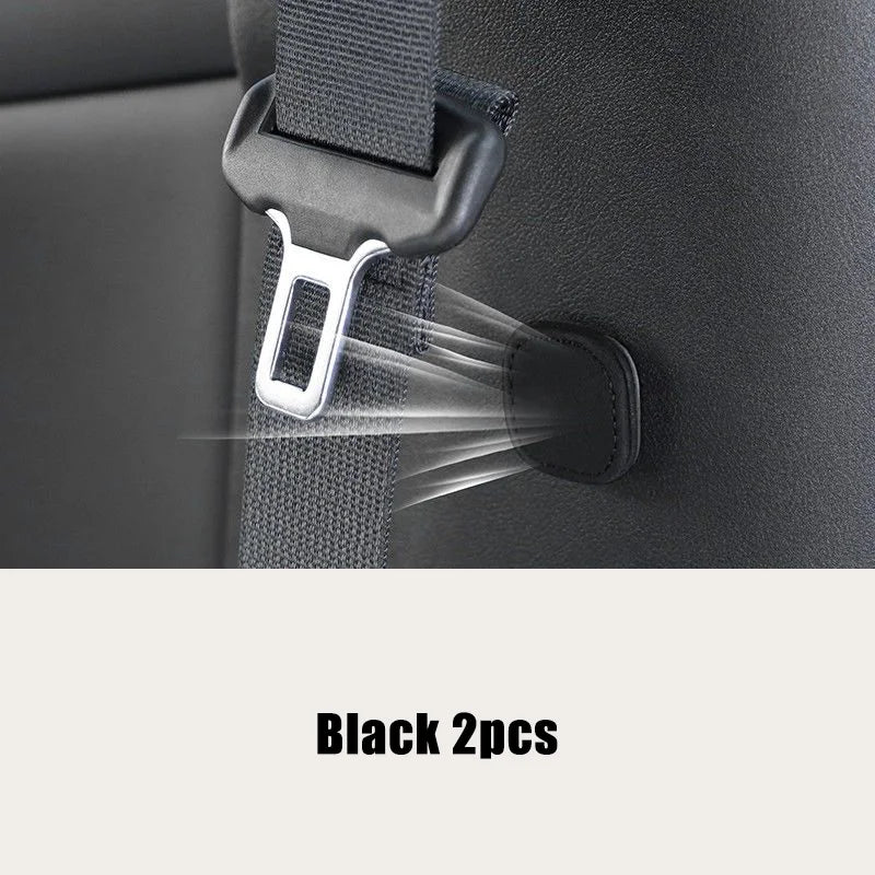 2Pcs Magnetic Car Seat Belt Holder Fixing Clip Pu Leather Seatbelt Limiter Stopper For Safety Belt Clip Prevent Falling - BLA