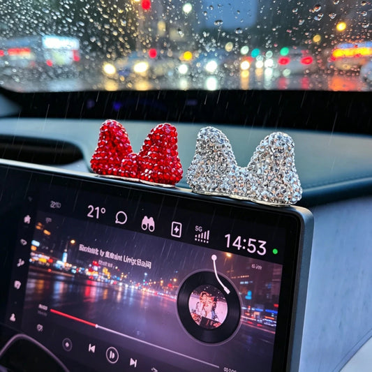 Computer Display Screen Decorative Diamond Bow Car Display Central Control Mini