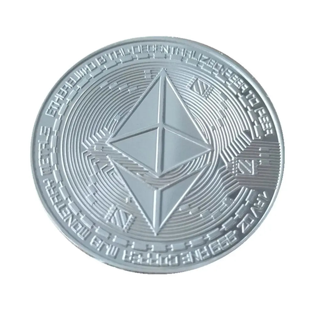 Ethereum Souvenir coins Imitation Gold Commemorative Collection Decoration Creative Antique Collectibles Metal Non currency -