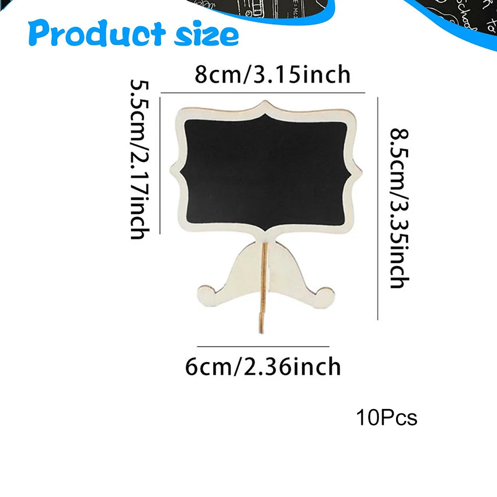 10Pcs Chalkboard Labels With Easel Mini Chalkboard Signs Wooden Chalkboards for Weddings Birthday Message - J2505127-W-10