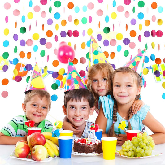 Colorful Round Birthday Banner Banners Wedding Banner for Party Home Wall Hanging Decoration Baby Shower Favors