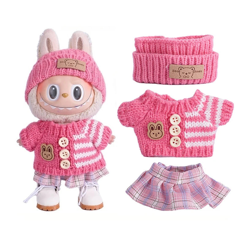 Dress Grid Outfit Labubu Accessories – Classic Clothes For Labubu Kid Gift