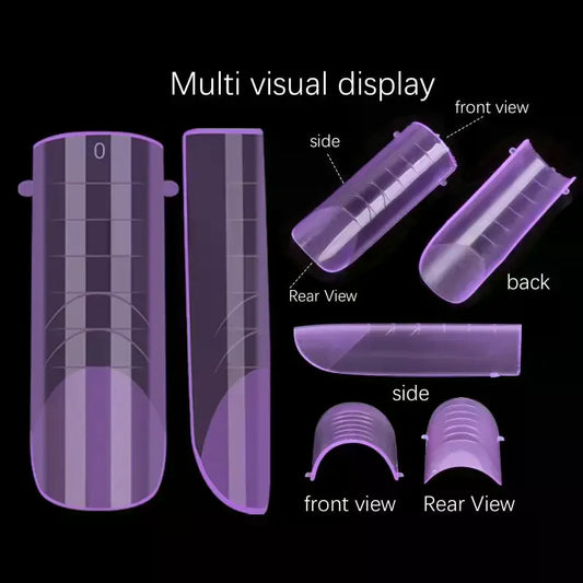 140pcs/box Nail Forms Set Colorful Full Nail Forms Top Molds Tips For Nails Gel Extension Forms Fake Building Mold Tools