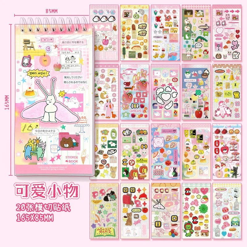 Ins Hand Account Scrapbook Stickers Cartoon PET Sticker Book Diy Diary Decoration School Supply Creative Stationery Stickers