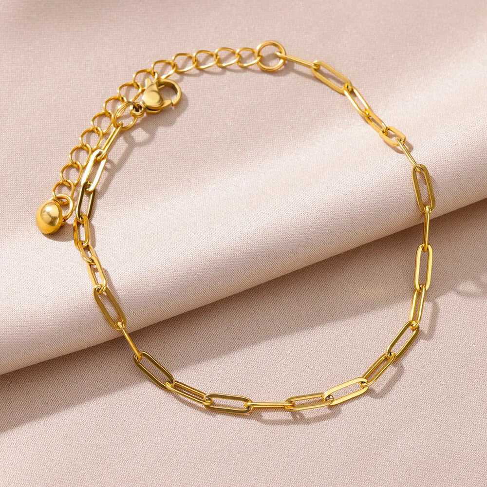 Anklets for Women Summer Beach Accessories Stainless Steel Imitation Pearl Chain Anklet Gold Color Leg Bracelets Bodychain Gi