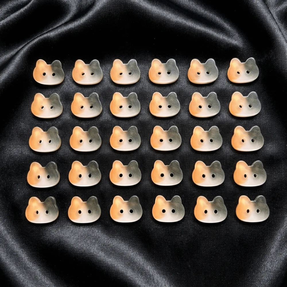 30pcs Tuxedo Cat 12mm Kitty Buttons Creative Cute Calico Cat Buttons Fashionable Resin Ginger Cat Buttons Clothes Accessories