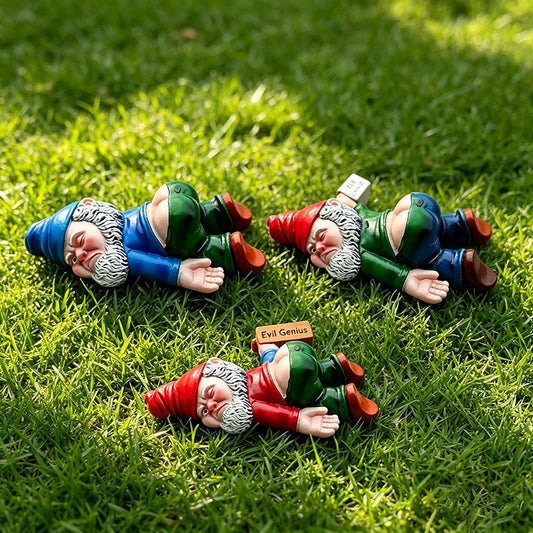 Drunken Garden Gnomes Funny Resin Statues for Home Decor Whimsical Indoor Outdoor Ornaments EcoResin Weatherproof