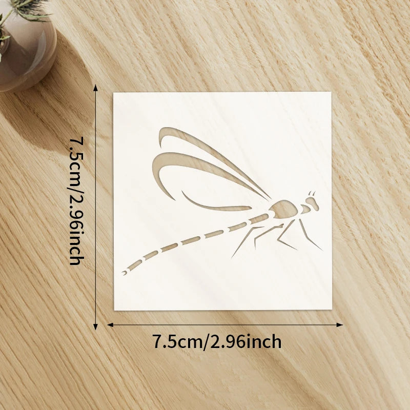 YOMDID 20pcs Insect Series Painting Hollow Out Stencils Reusable DIY Dragonfly, Bee, and other Insect Pattern Graffiti Templa