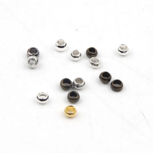 500pcs/lot Mixed Color Ball Crimp End Beads Dia 2 2.5 3 mm Stopper Spacer Beads For Diy Jewelry Making Findings Accessories