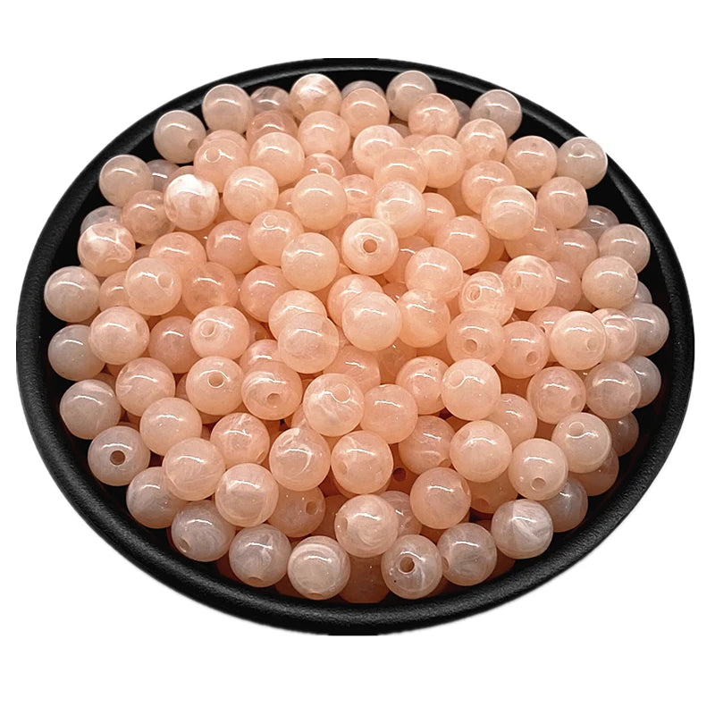 6 8 10mm Acrylic Round Beads for Jewelry Makeing Bracelet Necklace DIY Accessory - 23 / 10mm 30pcs