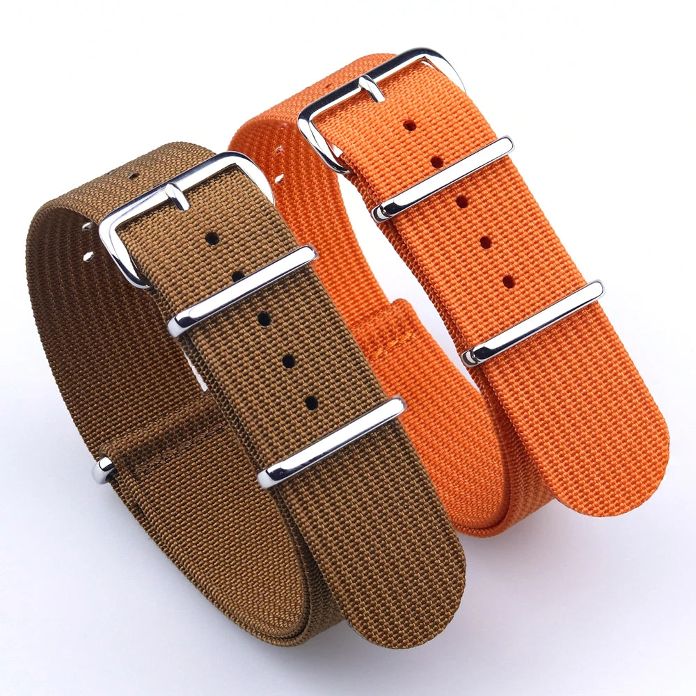 Ribbed Watch Strap 18mm 19mm 20mm 22mm 24mm Nylon Watch Straps Braid Ballistic Fabric Watchband Accessories for Military Band