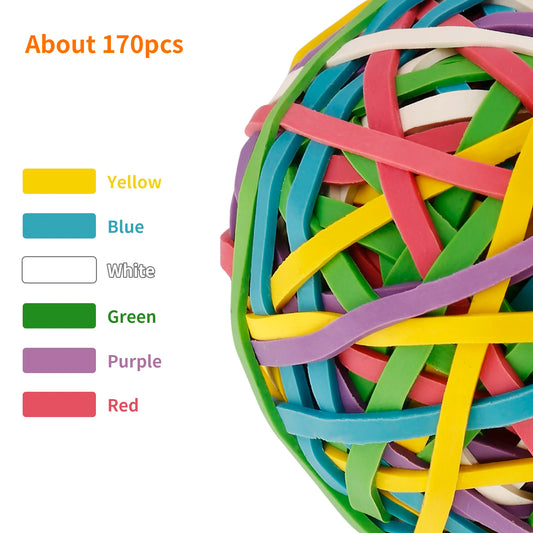 Eagle Rubber Band Ball, 170 Bands Per Ball, Assorted Colour