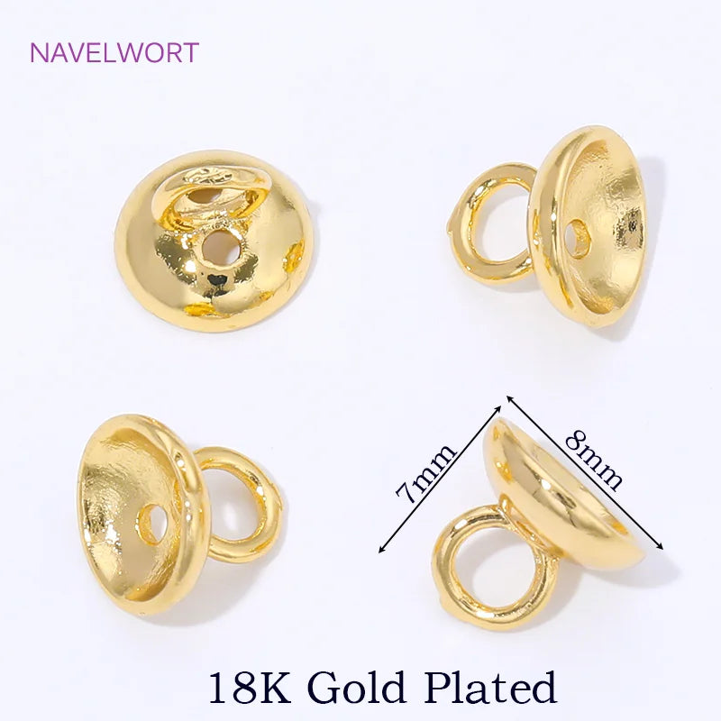 10/20Pcs 18K Gold Plated End Beads Tip,Brass End Caps For Jewelry Making,Connecting Rings For Jewelry,DIY Bracelets Accessori
