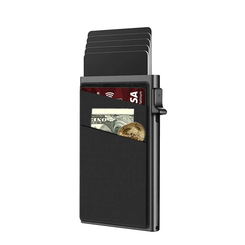 Anti-theft Cards Protectors Card Holder Minimalist Smart Wallet RFID Protection Aluminum Metal Box Cardholder Case Porte Cart