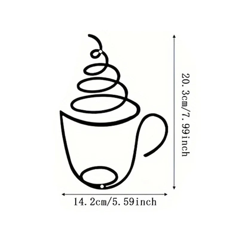 1/3pcs of Creative Coffee Wall Hangings, Coffee Shop Decorations, Interior Wall Decorations, Wall Hanging Iron Paintings - St