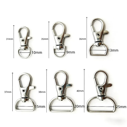 5/20/50/100 PCS Swivel Clasps Lanyard Snap Hooks Key Chain Clip Hook Metal Lobster Claw Clasp for Keychain Hardware Accessori