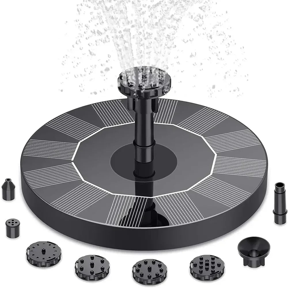 13cm, 16cm, 18cm Solar Fountain Pumps - Ideal for Outdoor Garden Pools, Bird Baths, Small Ponds. 8-Nozzle Floating Model - 13