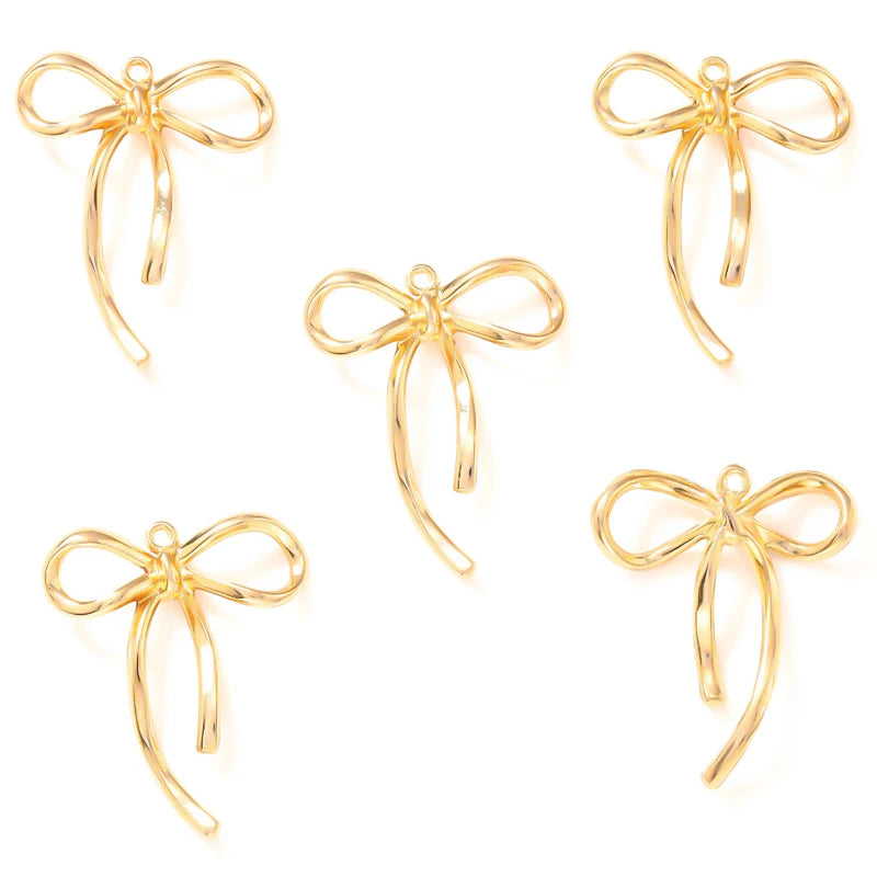 20pcs delicate Bow knot Charms for Bracelet Necklace Pendant Jewelry Making Handmade Crafts diy Supplies 20*25mm N177 - KC