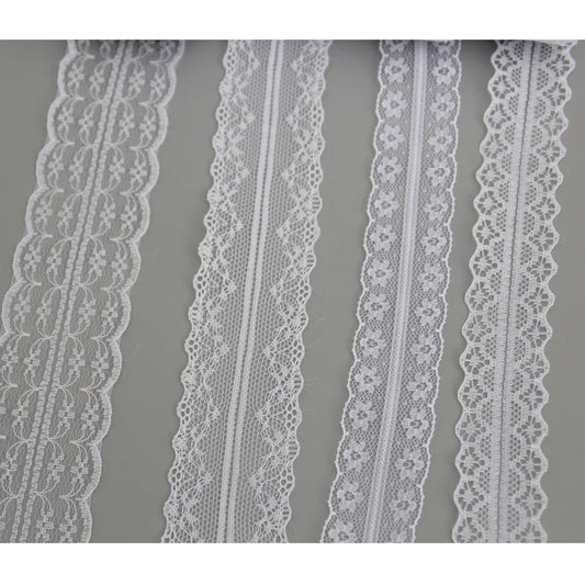 Lace Ribbon, White Lace Tape for Crafts, Floral Lace Ribbon for Party Decoration, DIY Sewing Projects, Elegant Home Decor