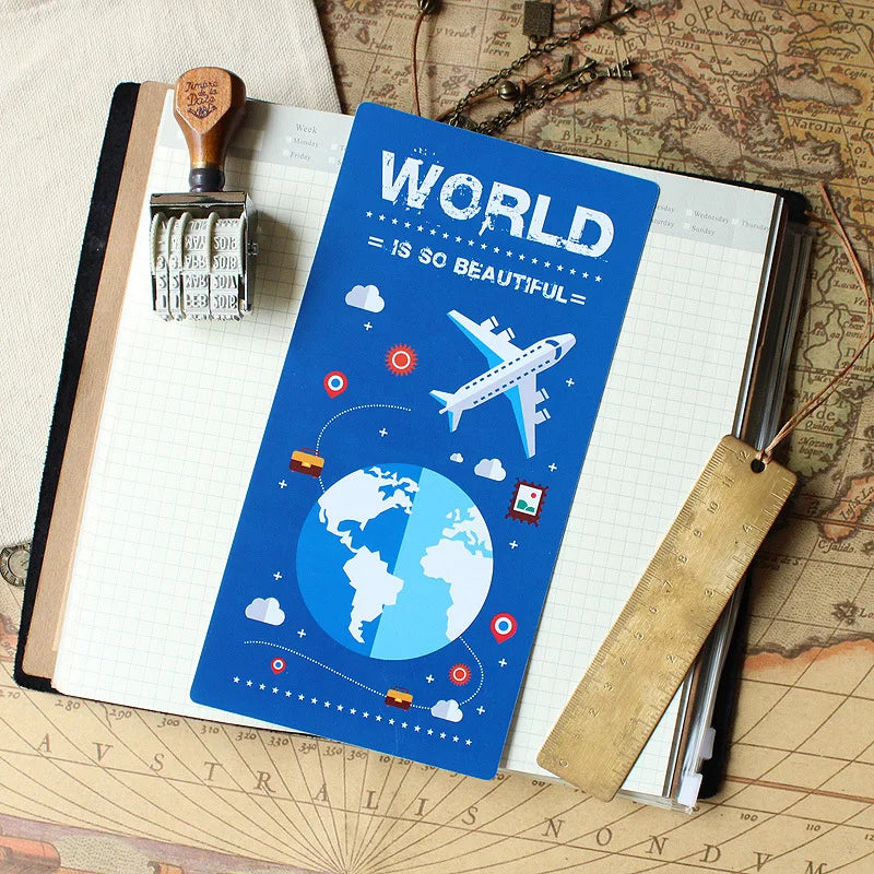 Multifunctional Traveler's Notebook Writing Mat with Grid Ruler Planner Journal TN Diary Writing Board PP Stationery Supplies