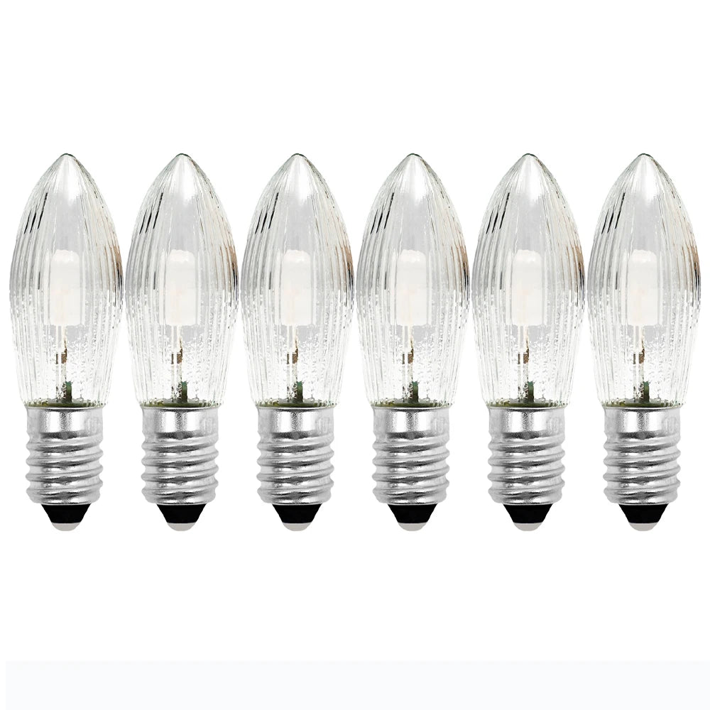 Warm Light Glass Bulbs Tapered Candles E10 LED Replacement Bulbs for Lights Candle Arch Bathroom Kitchen Home Lamps Bulb Deco