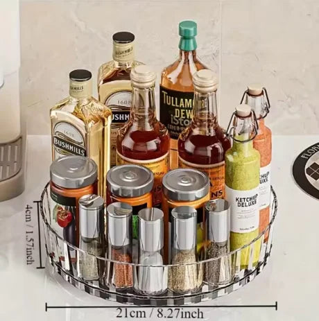 Rotating Countertop Storage Shelf Multi-scene Organizer Stand Kitchen Spice Bottle Holder Bathroom Cosmetic Storage Rack - cl
