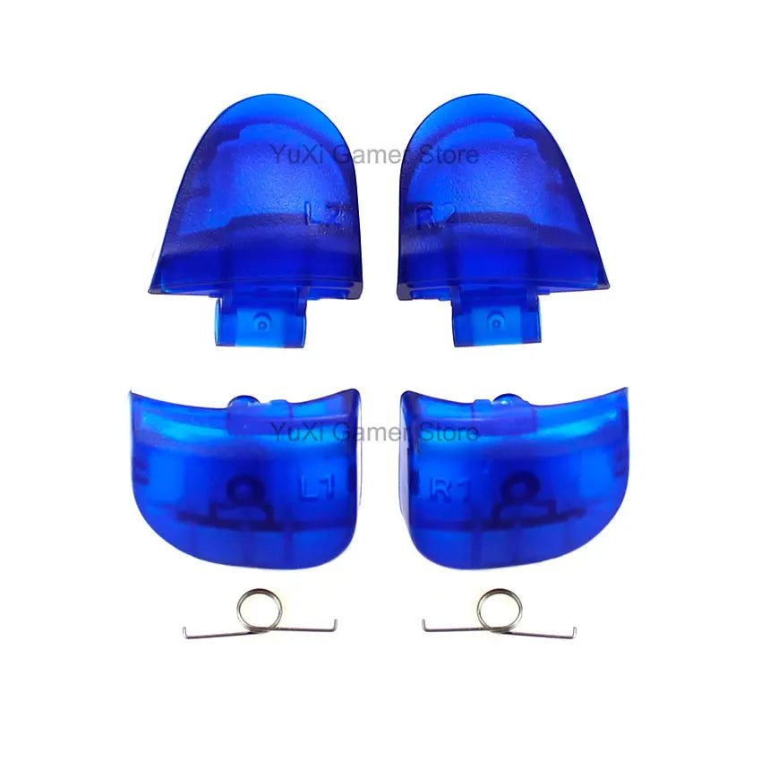 YuXi L1 R1 L2 R2 Trigger Buttons Replacement for PS5 BDM-030 V3.0 Controller Button Set With Springs - Clear Blue