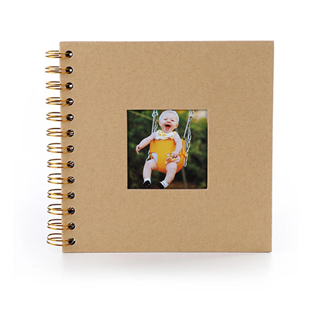 Scrapbook Photo Album Memory Book Paper for Travel Wedding Anniversary Christmas Gifts Baby Shower Memories - Kraft Brown