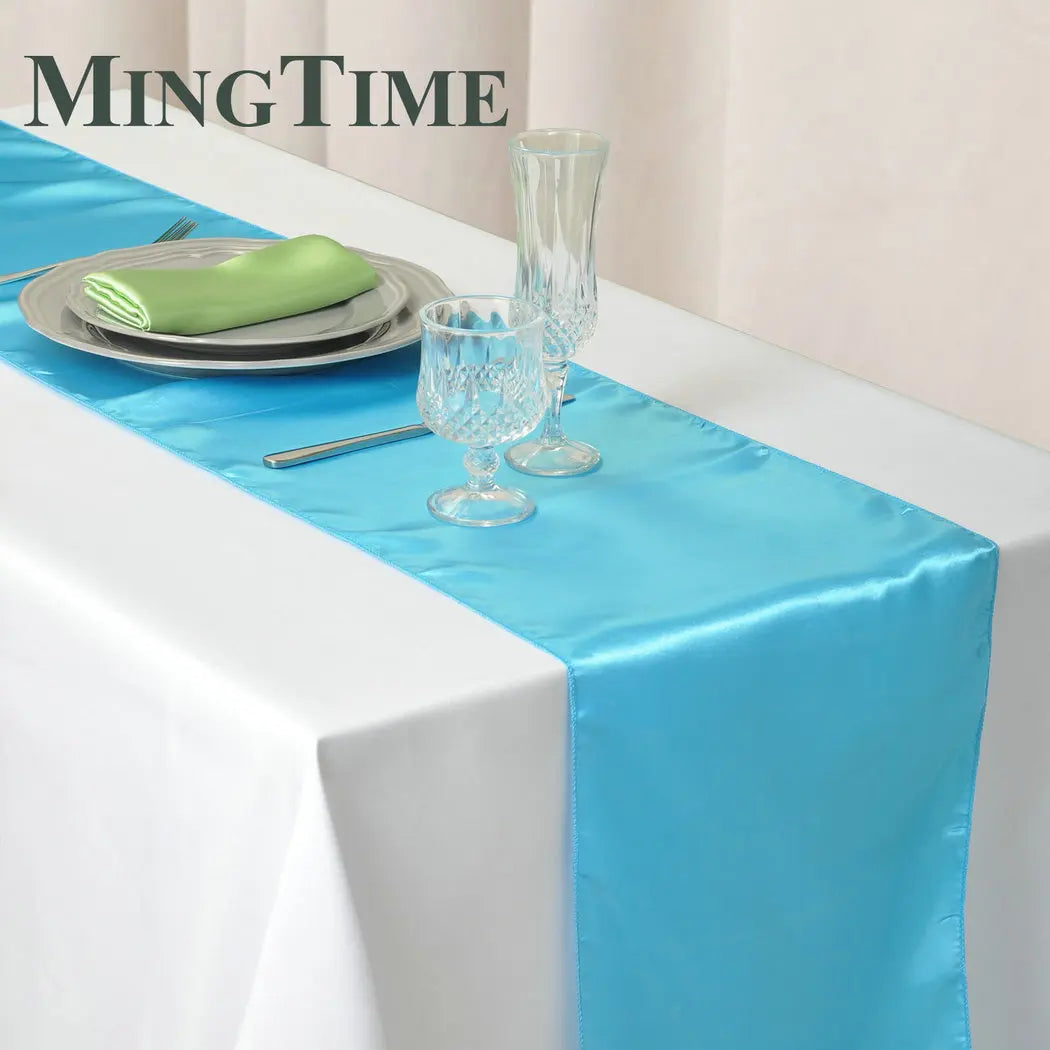Satin Table Runner 30cm X 275cm Wedding Party Supply Christmas Home Modern Coffee Dining Luxury Table Decoration 12" X 108" -