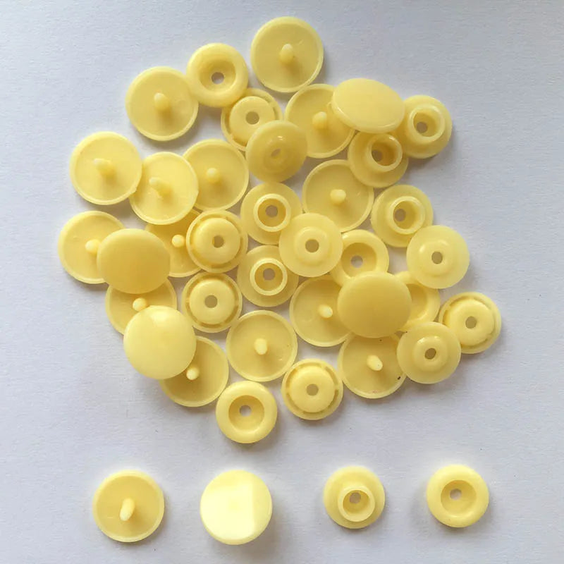 50 Sets Round Snaps Buttons For Bib T5 Plastic Press Button Fastener Snap For Clothes Accessories DIY Crafts 24Colors - mi hu