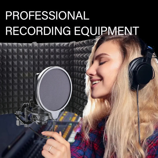 3/5, panel recording spray screen, noise-reducing and sound-absorbing microphone, high-density absorption foam for filtering