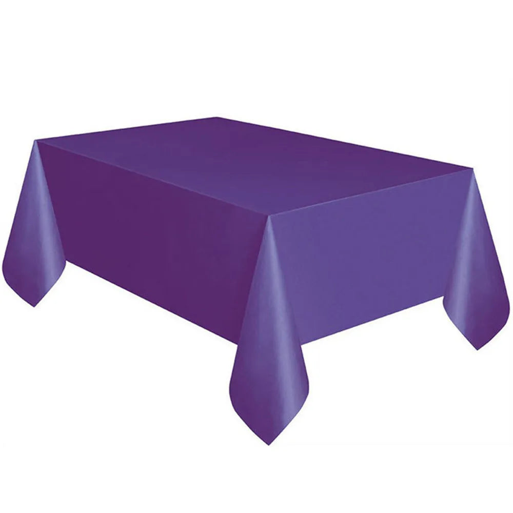 Large Plastic Rectangle Table Cover Cloth Wipe Clean Party Red White Black Tablecloth Covers for Birthday wedding christmas -
