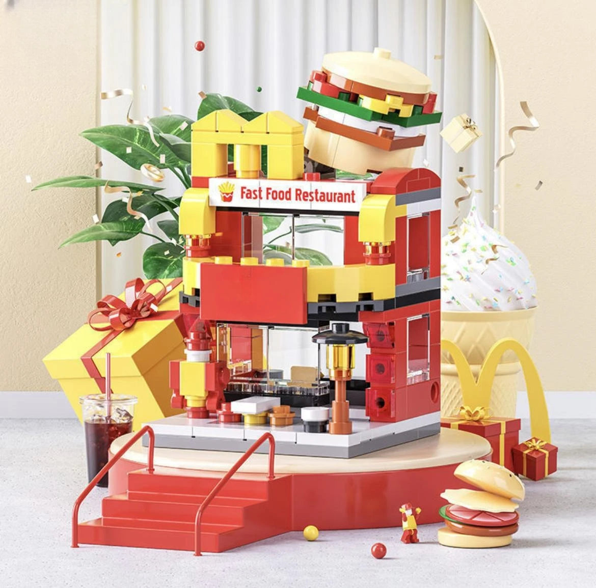Architecture Street View House Building Blocks DIY Mini City Store Model Toys For Christmas Gifts - 8537-4