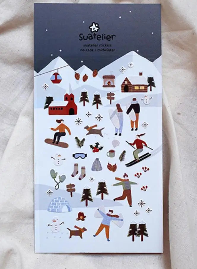 Suatelier Scrapbook Stickers Korea Stationery Junk Journal Diary Deco Sticker Scrapbooking Supplies DIY Photo Album Decoratio