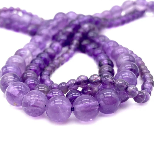 4 6 8 10mm Natural Stone Beads Amethyst Amazonite Agates Jades Loose Round Beads for Jewelry Making Bracelet Necklace DIY