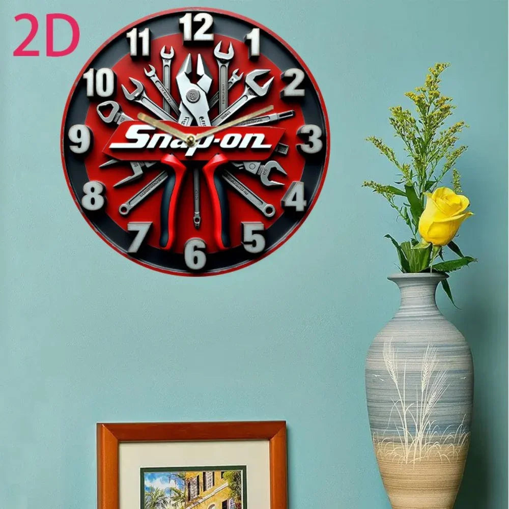 Vintage-Infused Wall Clock Shaped Iron Decor - Distressed Metal Painting with Ornate Details, Elevates Living, Dining & Bedro